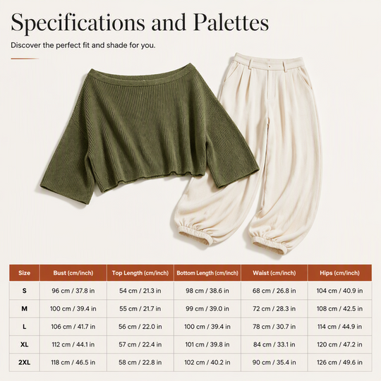 💖 Latest Design | Women's Off-Shoulder Knit Top & Relaxed Pants 2-Piece Set