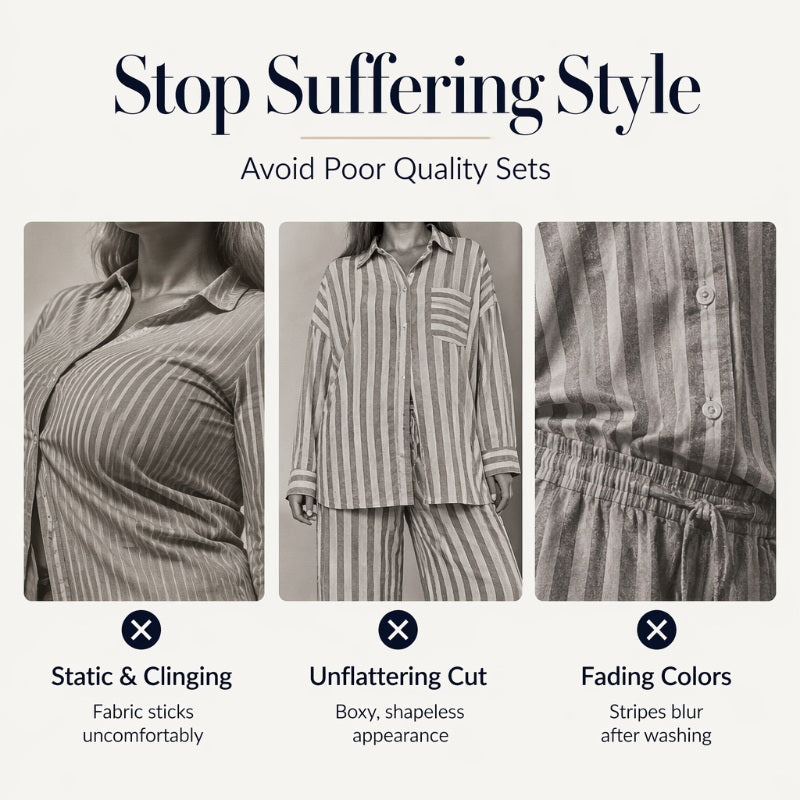 Women's Casual Striped Two-Piece Set