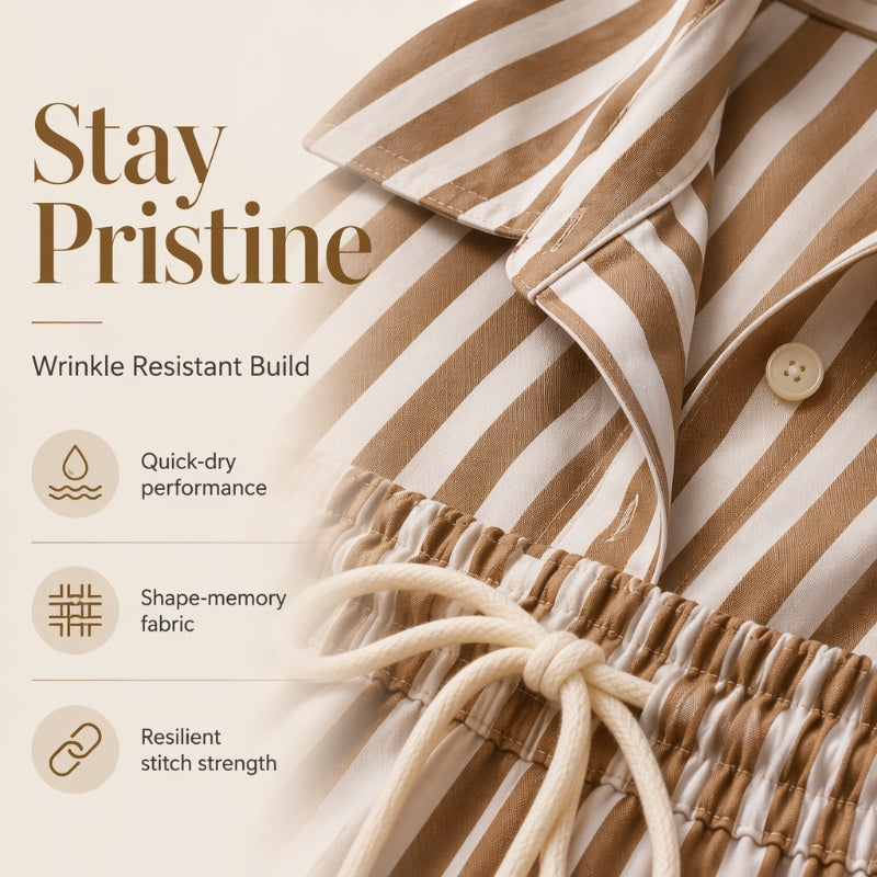 Women's Casual Striped Two-Piece Set