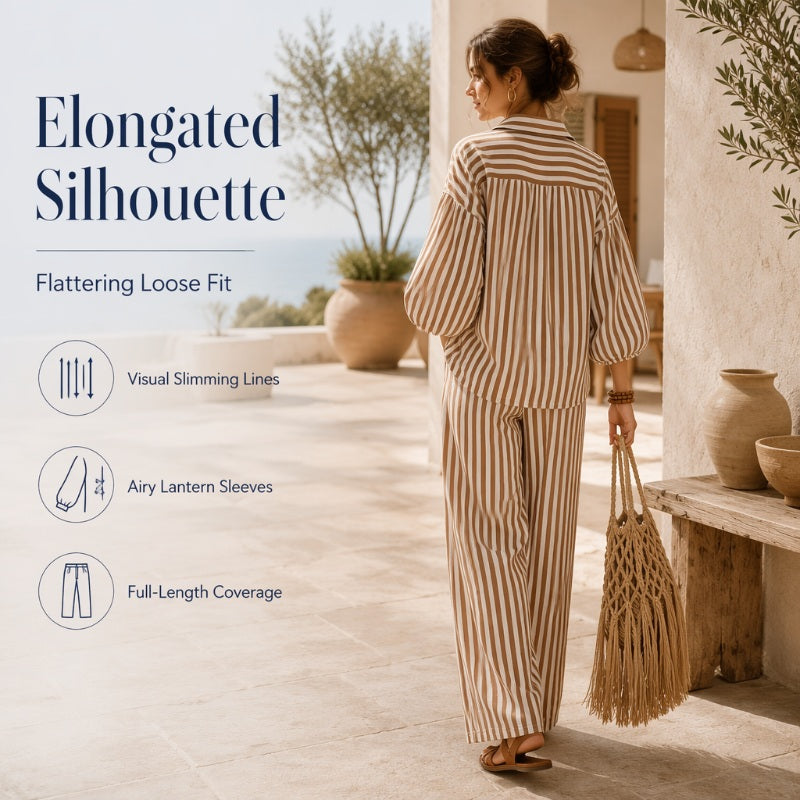 Women's Casual Striped Two-Piece Set