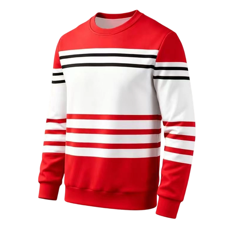 Men's Striped Colorblock Long Sleeve Sweatshirt