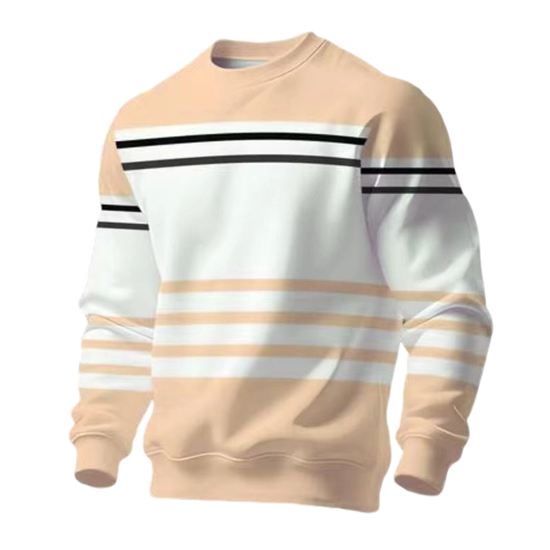 Men's Striped Colorblock Long Sleeve Sweatshirt