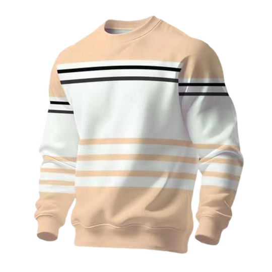 Men's Striped Colorblock Long Sleeve Sweatshirt
