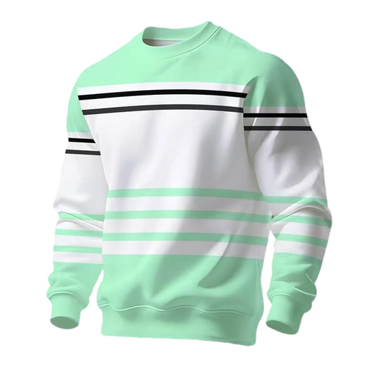 Men's Striped Colorblock Long Sleeve Sweatshirt