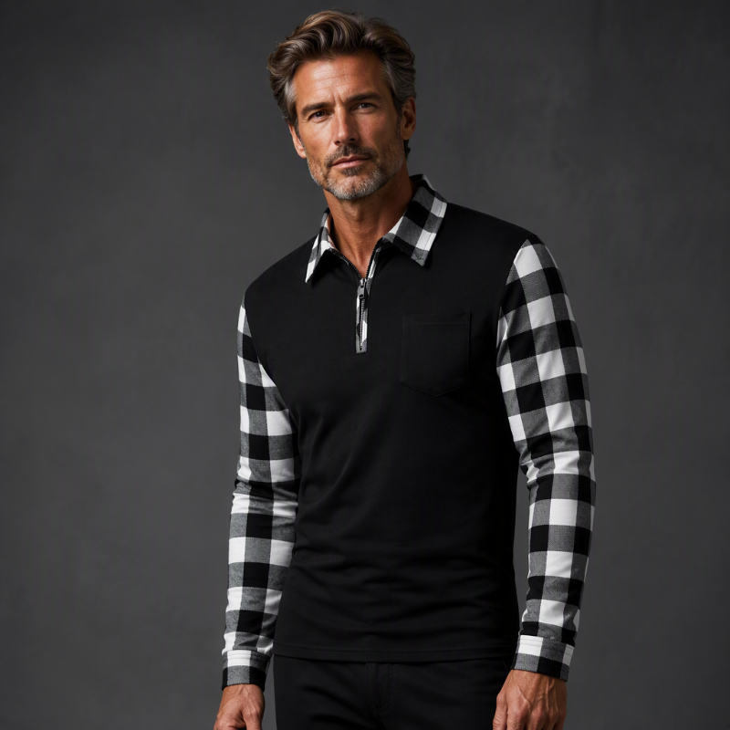Bestseller🏆Men's Casual Long Sleeve Half-Zip Shirt