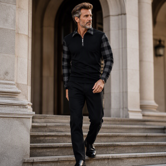 Bestseller🏆Men's Casual Long Sleeve Half-Zip Shirt