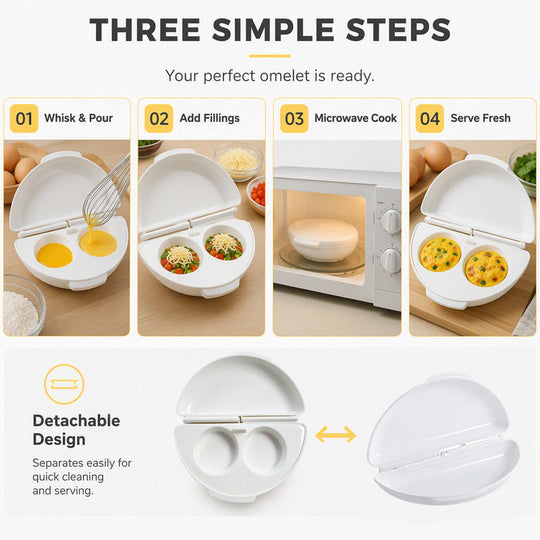 💞50K+ SOLD! 🍳Microwave Omelet Cooker – 2-in-1 makes omelets & egg cups in minutes