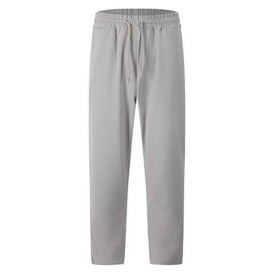 👖 Pull On & Go | Men's Waffle-Knit Drawstring Straight-Leg Pants