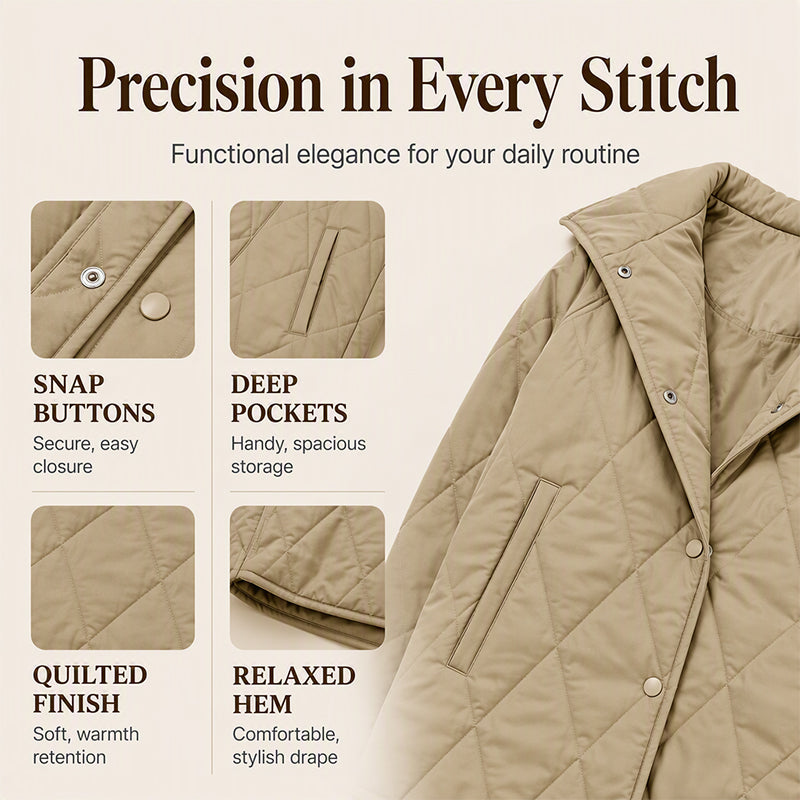 💎 Premium Comfort | Women's Diamond-Quilted Hooded Padded Coat