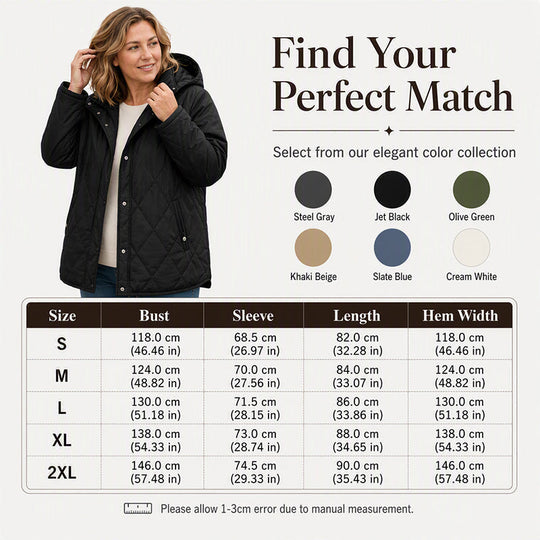 💎 Premium Comfort | Women's Diamond-Quilted Hooded Padded Coat