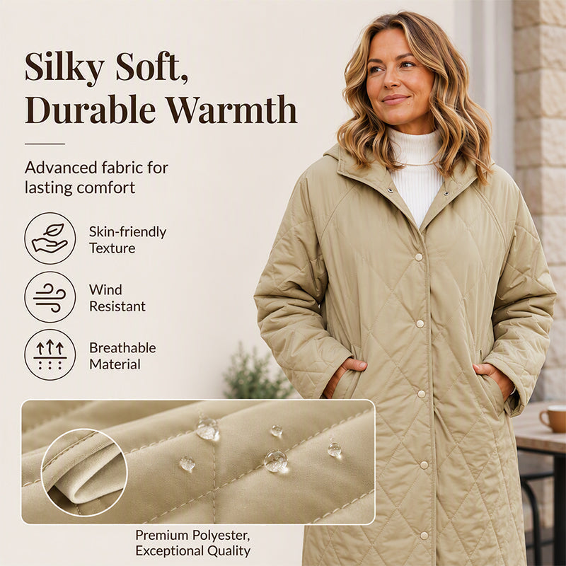 💎 Premium Comfort | Women's Diamond-Quilted Hooded Padded Coat