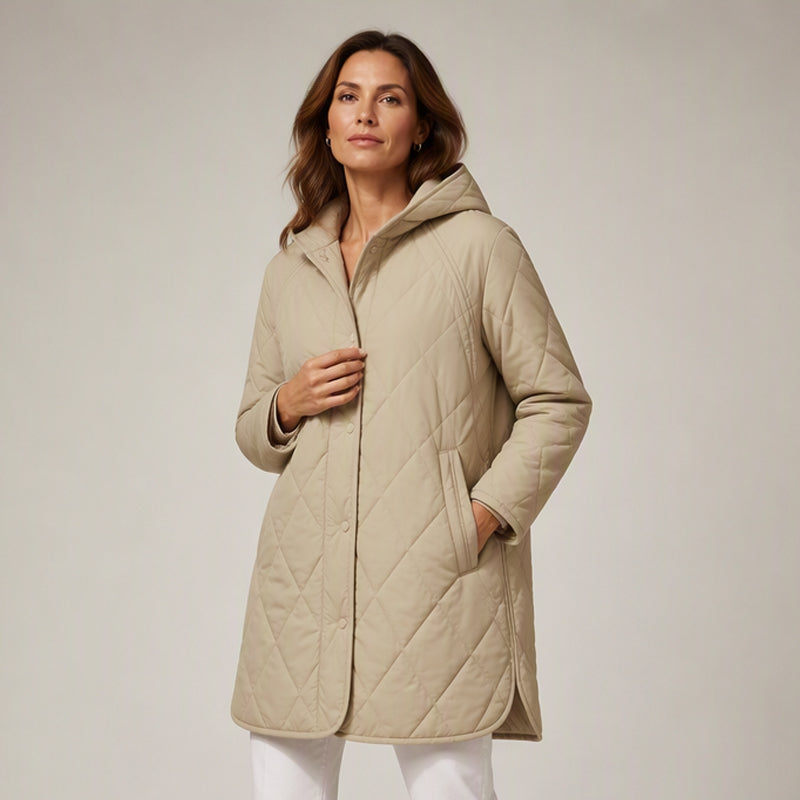 💎 Premium Comfort | Women's Diamond-Quilted Hooded Padded Coat