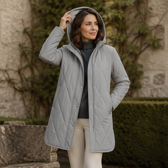 💎 Premium Comfort | Women's Diamond-Quilted Hooded Padded Coat