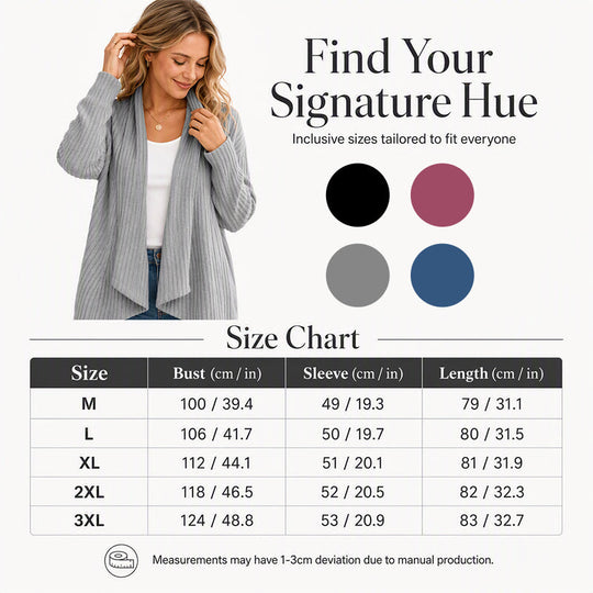 ⏳LAST DAY SALE ONLY ￡19.99!!🧶Women's Casual Draped Open Front Cardigan – Cosy, Flattering & Effortlessly Chic
