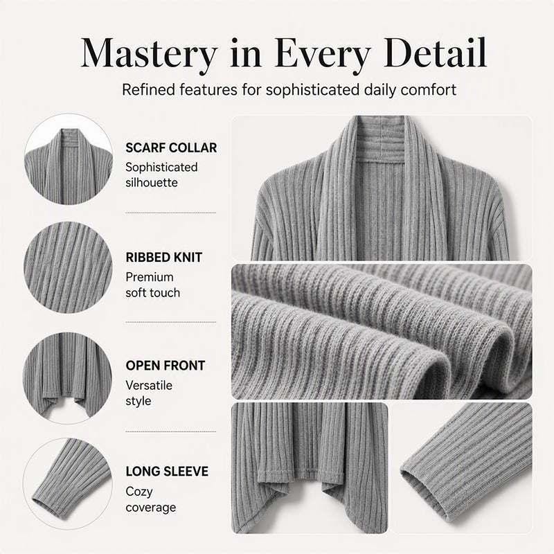 ⏳LAST DAY SALE ONLY ￡19.99!!🧶Women's Casual Draped Open Front Cardigan – Cosy, Flattering & Effortlessly Chic