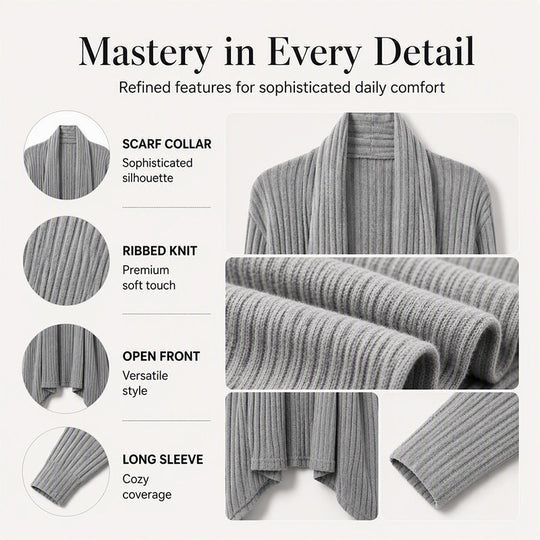 ⏳LAST DAY SALE ONLY ￡19.99!!🧶Women's Casual Draped Open Front Cardigan – Cosy, Flattering & Effortlessly Chic