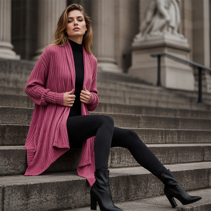 ⏳LAST DAY SALE ONLY ￡19.99!!🧶Women's Casual Draped Open Front Cardigan – Cosy, Flattering & Effortlessly Chic