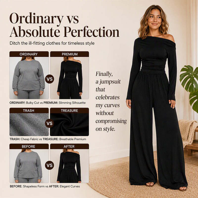 Bestseller🏆Women's Off-Shoulder Wide-Leg Jumpsuit