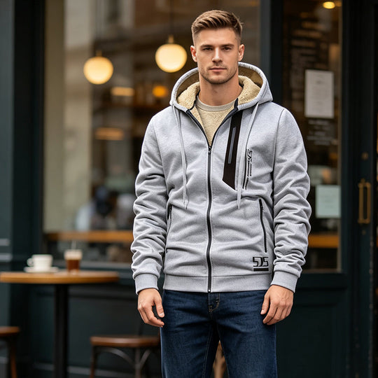 ❄️ Built for Cold Days | Men's Thick Plush-Lined Hooded Jacket ⚡ Free Shipping