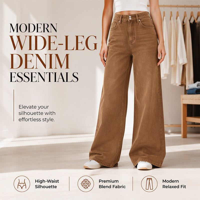 👖 Longer-Looking Legs | Women's High-Waisted Wide-Leg Jeans