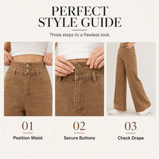 👖 Longer-Looking Legs | Women's High-Waisted Wide-Leg Jeans