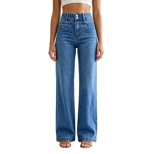👖 Longer-Looking Legs | Women's High-Waisted Wide-Leg Jeans