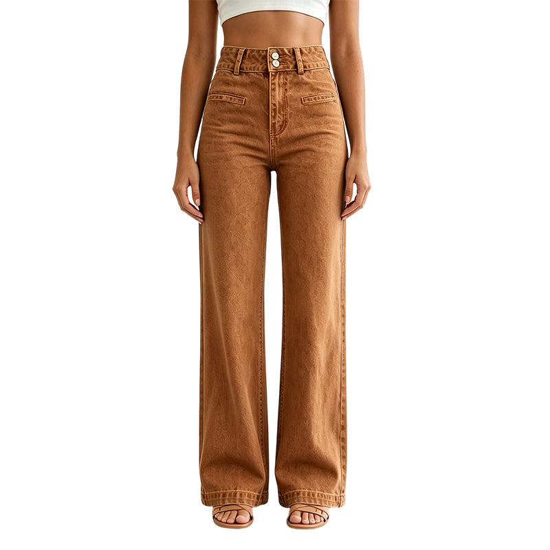 👖 Longer-Looking Legs | Women's High-Waisted Wide-Leg Jeans