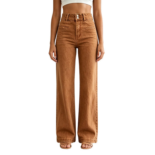 👖 Longer-Looking Legs | Women's High-Waisted Wide-Leg Jeans