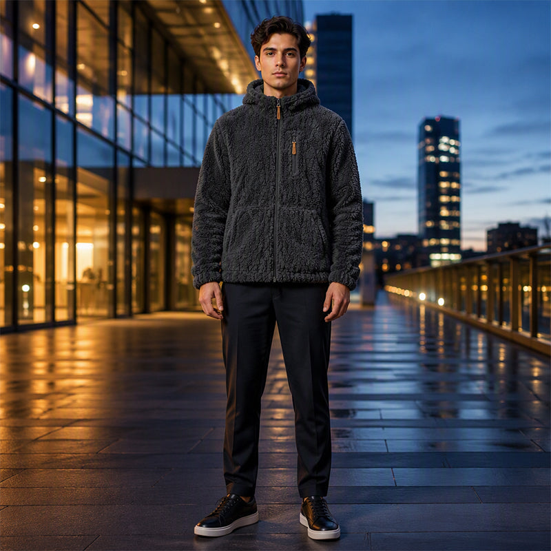 🧥 Corduroy Comfort, Cozy Coverage | Men's Hooded Fleece Zip Jacket ⚡ Free Shipping