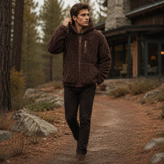 🧥 Corduroy Comfort, Cozy Coverage | Men's Hooded Fleece Zip Jacket ⚡ Free Shipping