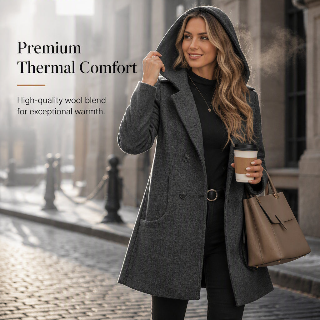 ❄️ Premium Winter Style | Women's Double-Breasted Hooded Coat ⚡ Free Shipping