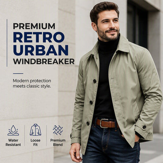 Men's Waterproof Mid-Length Trench Coat