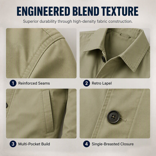 Men's Waterproof Mid-Length Trench Coat