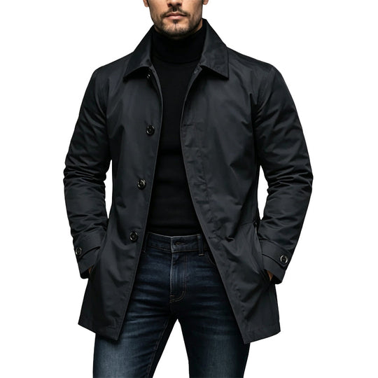 Men's Waterproof Mid-Length Trench Coat