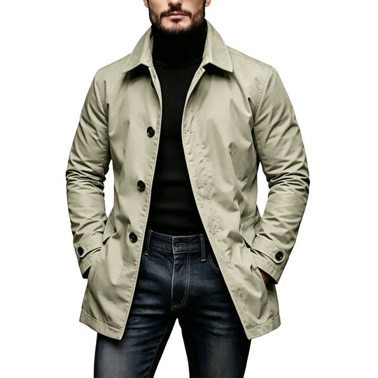 Men's Waterproof Mid-Length Trench Coat