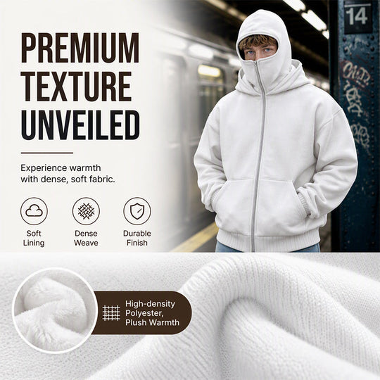 Unisex's Zip-Up Double-Hooded Sweatshirt