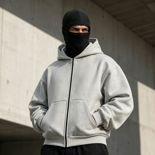 Unisex's Zip-Up Double-Hooded Sweatshirt