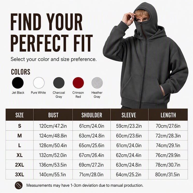 Unisex's Zip-Up Double-Hooded Sweatshirt