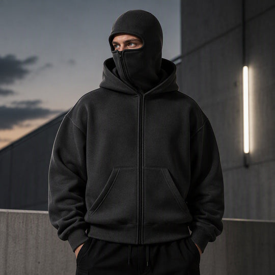 Unisex's Zip-Up Double-Hooded Sweatshirt
