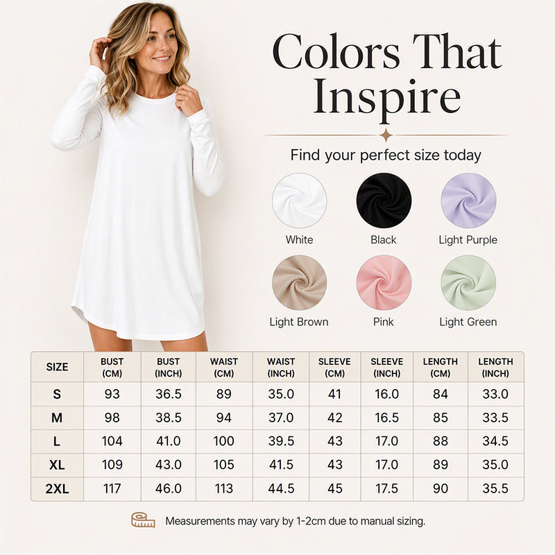 👗✨Women's Long Sleeve T-Shirt Dress with Pockets✨