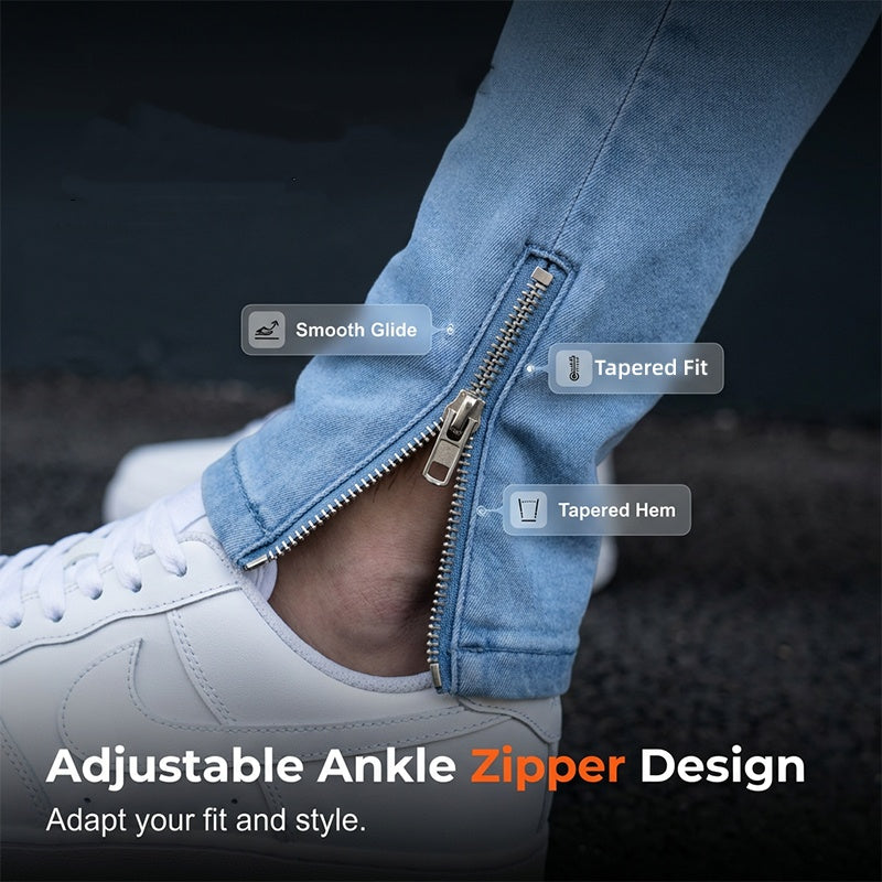 💥 Utility with an Edge | Men's Stretch Cargo Jeans with Ankle Zippers