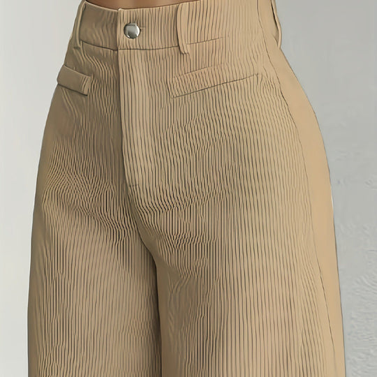 Women's High Waist Corduroy Wide-Leg Pants 