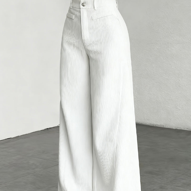 Women's High Waist Corduroy Wide-Leg Pants 