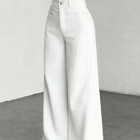 Women's High Waist Corduroy Wide-Leg Pants 