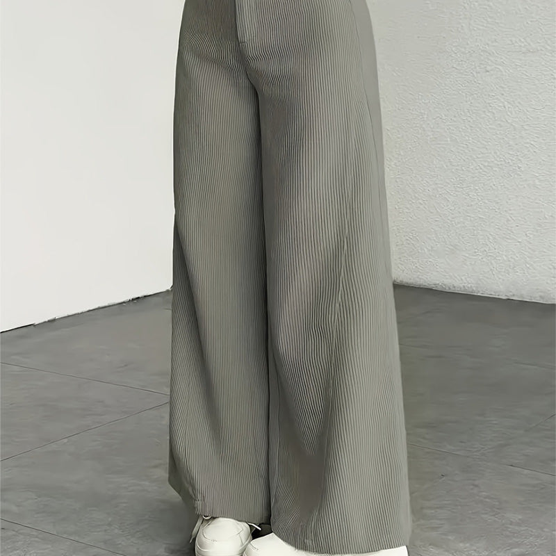 Women's High Waist Corduroy Wide-Leg Pants 