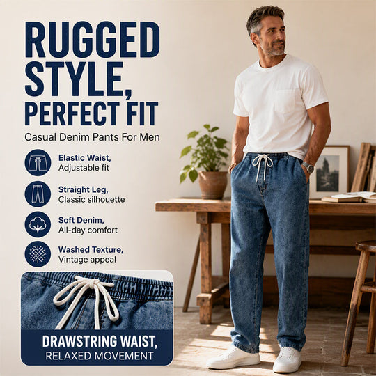 👖 Relaxed Denim, Easy Movement | Men's Loose Straight-Leg Jeans
