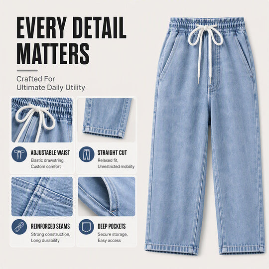 👖 Relaxed Denim, Easy Movement | Men's Loose Straight-Leg Jeans