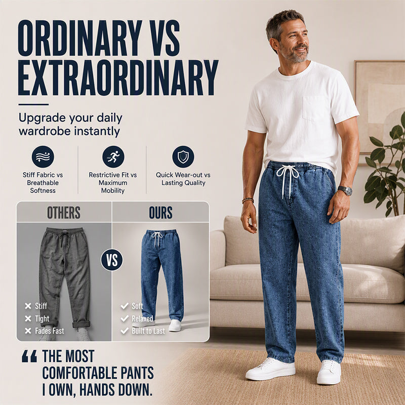 👖 Relaxed Denim, Easy Movement | Men's Loose Straight-Leg Jeans