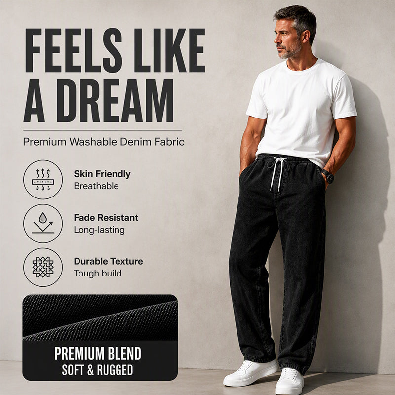 👖 Relaxed Denim, Easy Movement | Men's Loose Straight-Leg Jeans