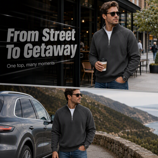 Men's Casual Warm Half-Zip Sweatshirt
